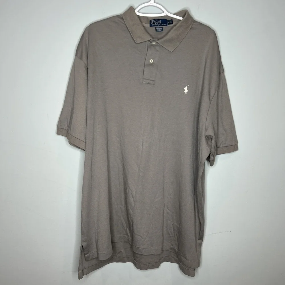 Ralph Lauren Super Soft Gray Polo Shirt Cotton Classic Traditional‎ Style XXL